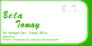 bela tomay business card